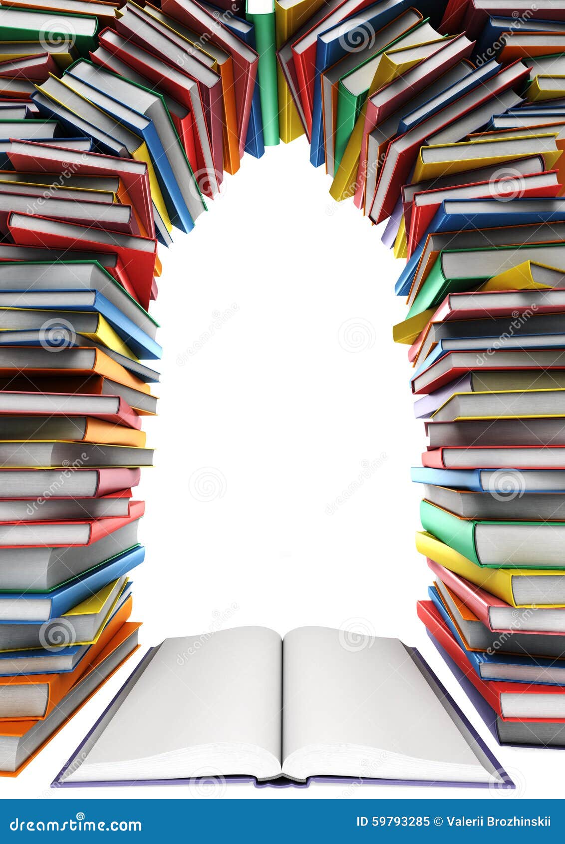 Stack Of Books In The Form Of Windows, Doors, Frames Stock Illustration