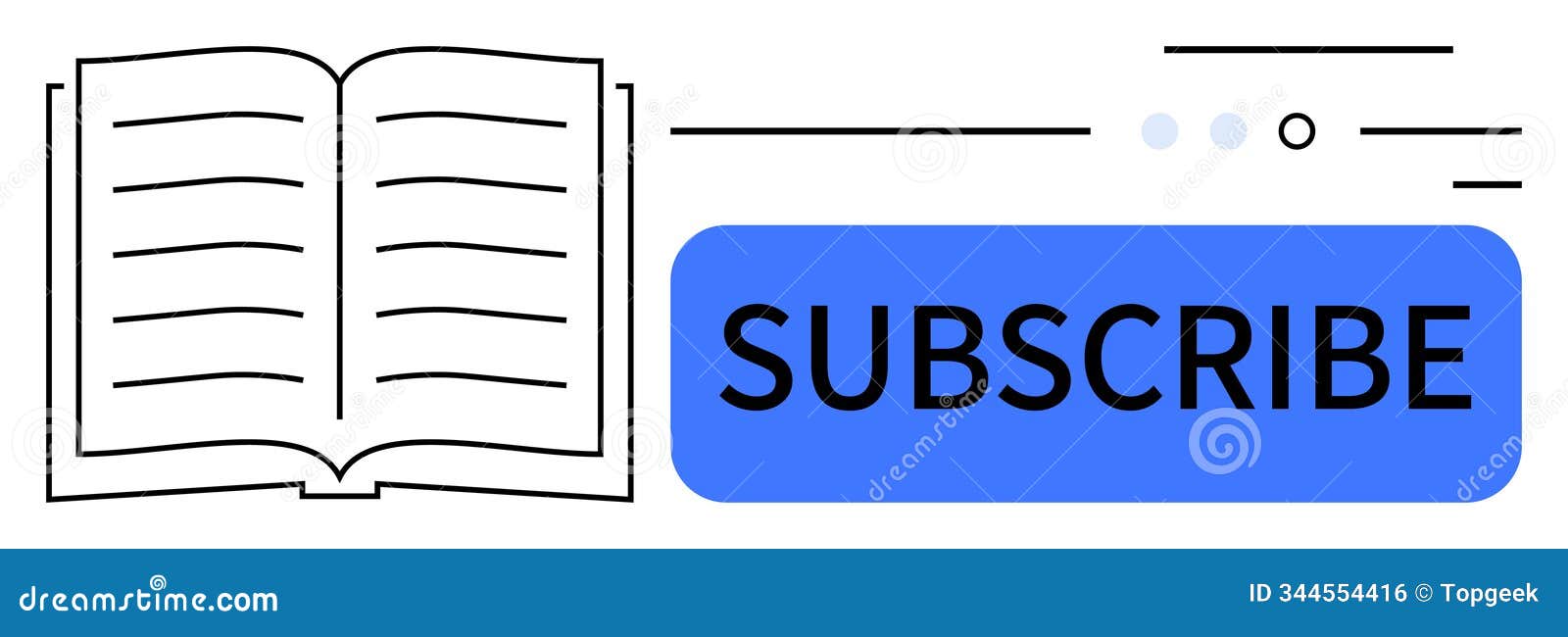 open book with subscribe button for newsletters, updates, and e-book offers