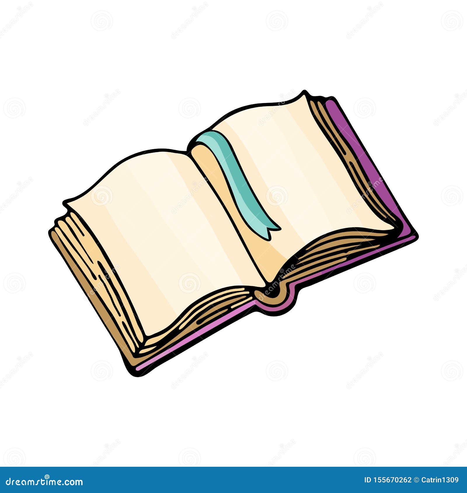 Open Book or Tutorial, Vector Drawing Isolated on White Background. Cartoon  Doodle of Cute, Colorful Illustrations Stock Illustration - Illustration of  isolate, concept: 155670262