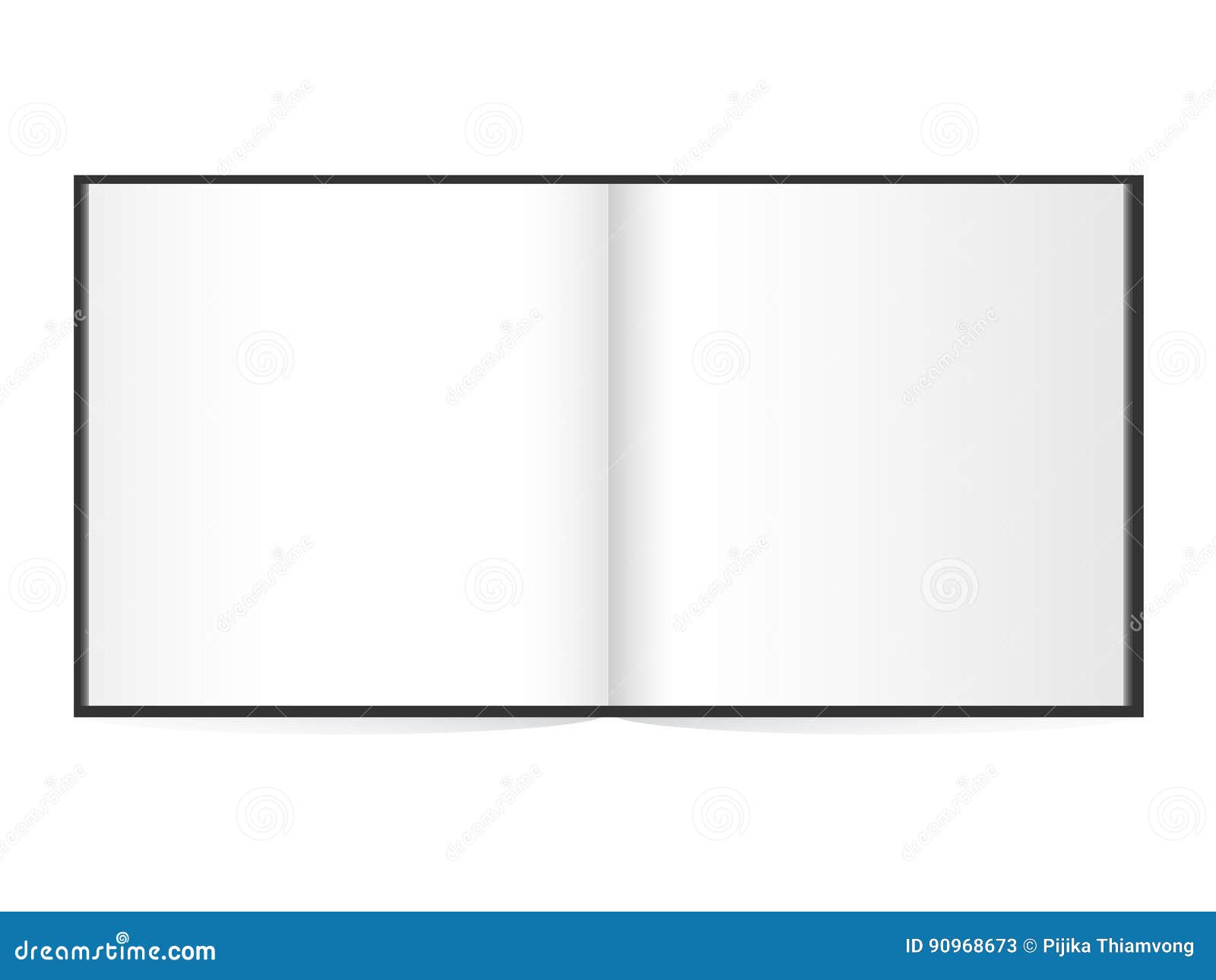 Open Book with White Pages. Illustration on White Stock Vector