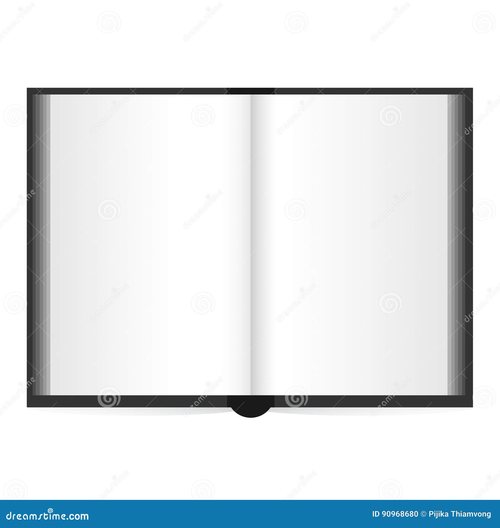 Open Book with White Pages. Illustration on White Stock Vector