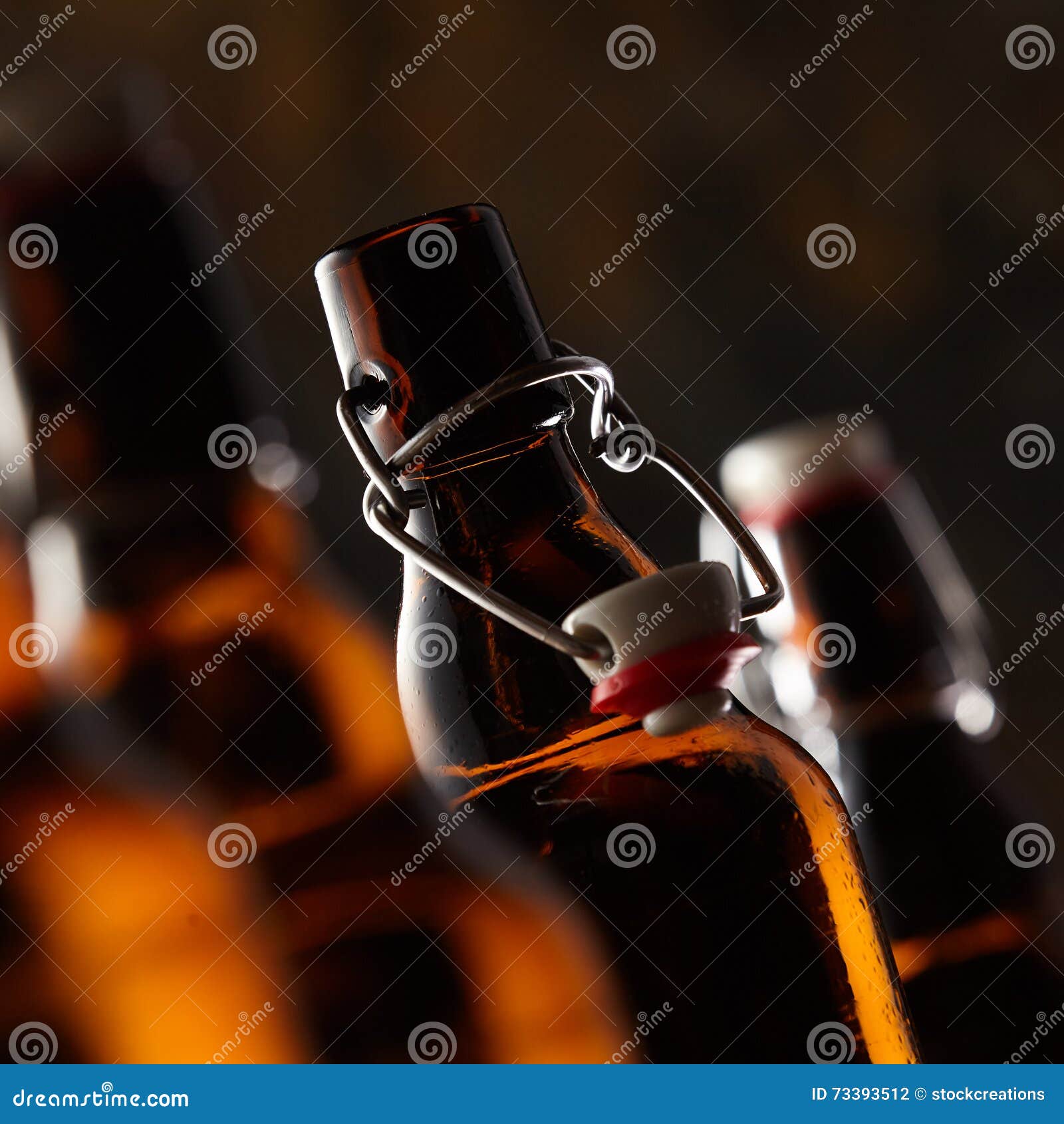 Open Bottle of Beer with Stopper Stock Photo Image of alcoholic, glow 73393512