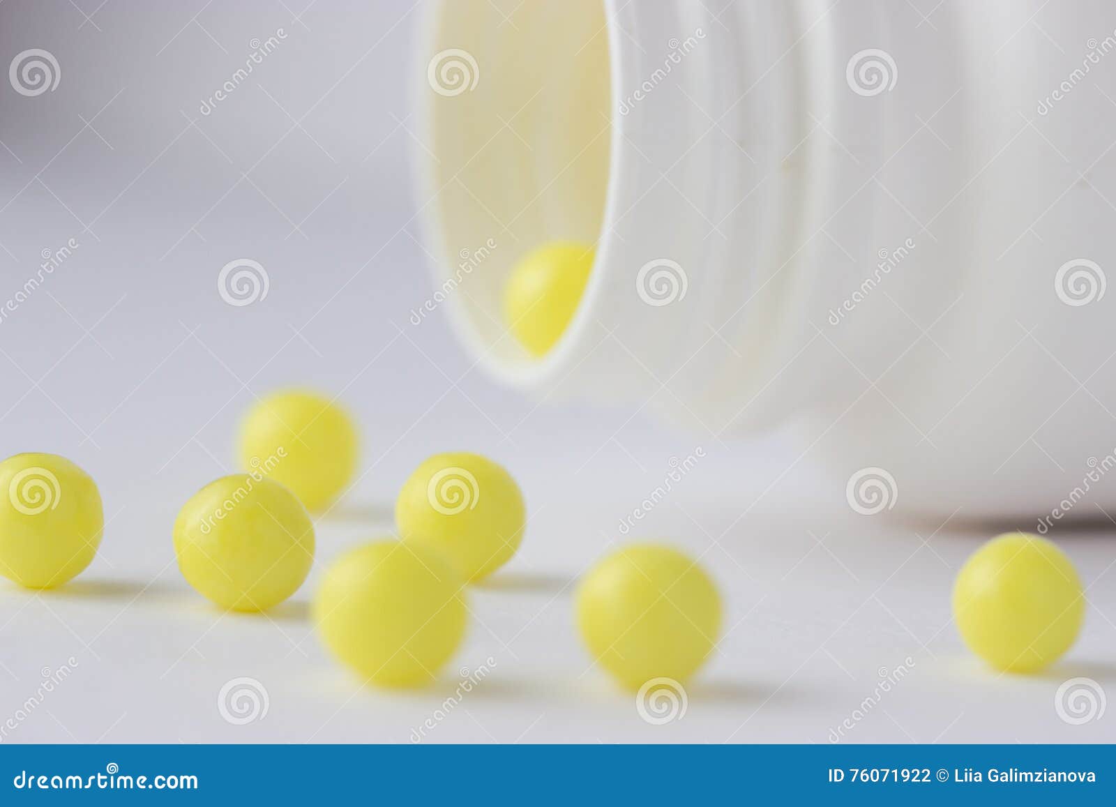 Download Open Bottle With Yellow Pills Stock Photo Image Of Chemical Excess 76071922 Yellowimages Mockups