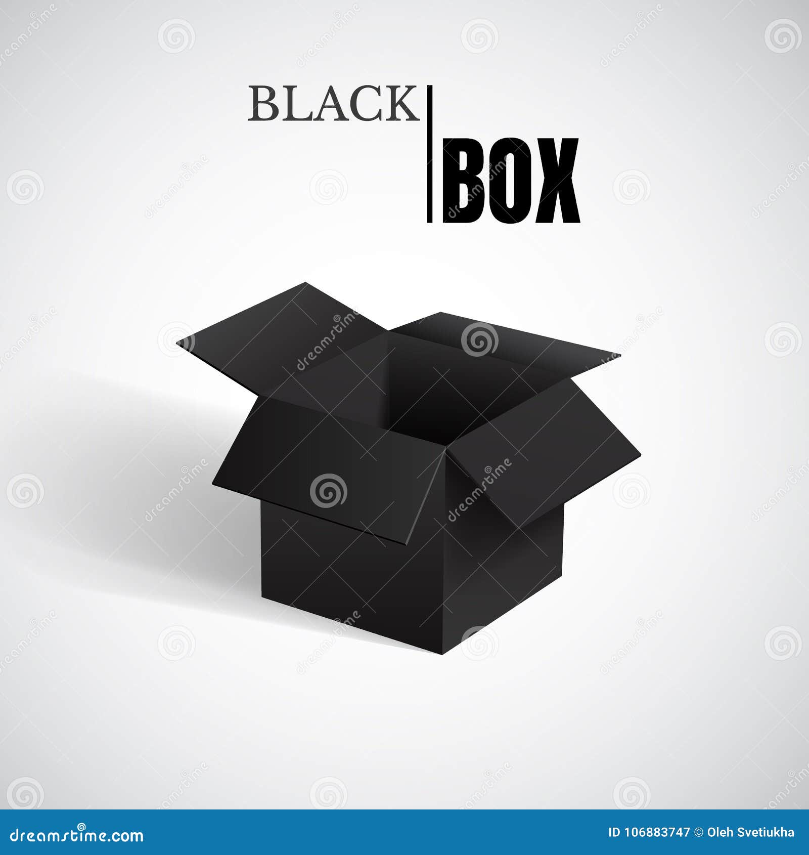 open box, black cardboard,  container