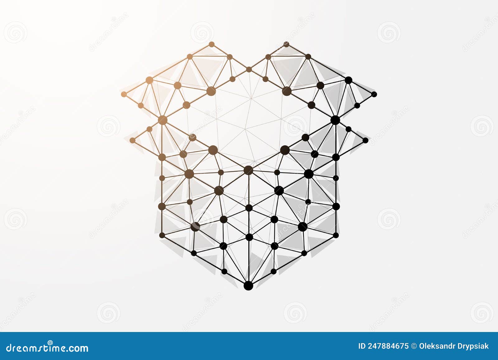 open box 3d low poly  with connected dots. delivery, package, cargo   . giftbox polygonal
