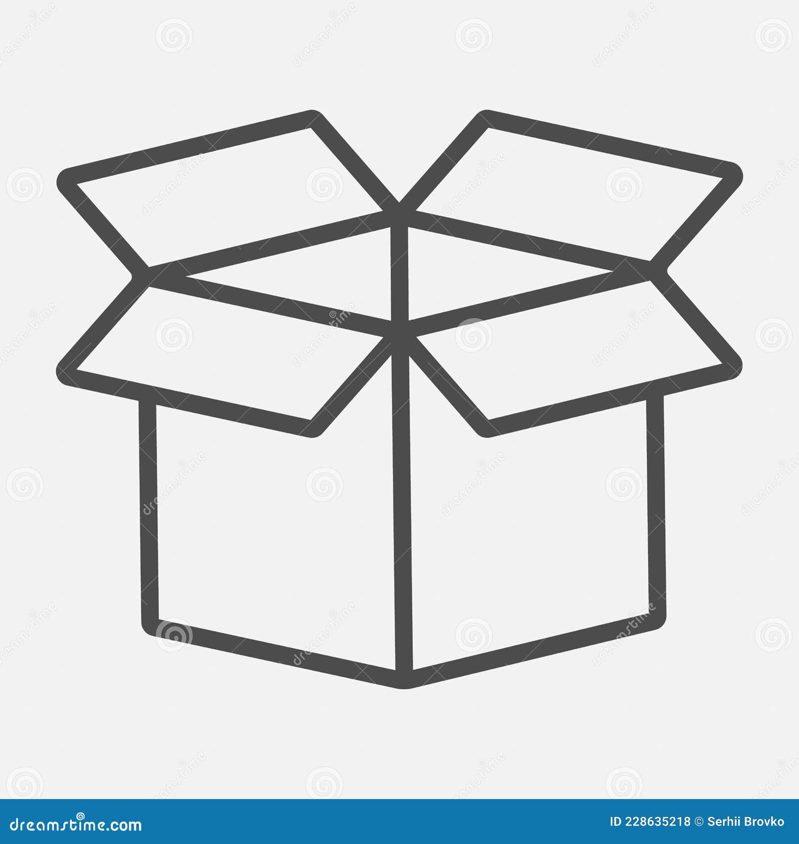 Open Box Icon. Package Icon Stock Vector - Illustration of distribution,  parcel: 228635218