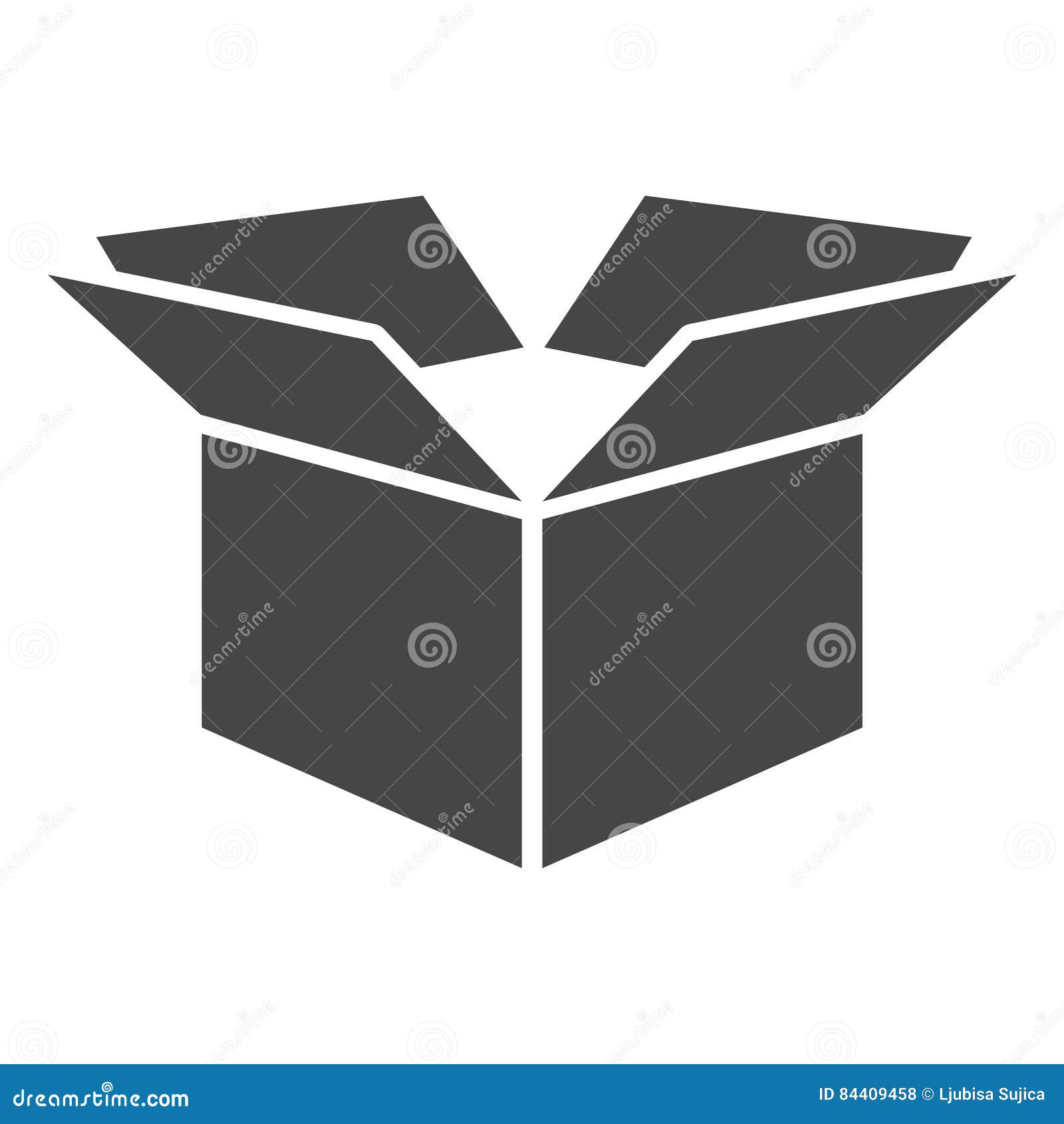 Open box icon stock vector. Illustration of color, fragile 84409458
