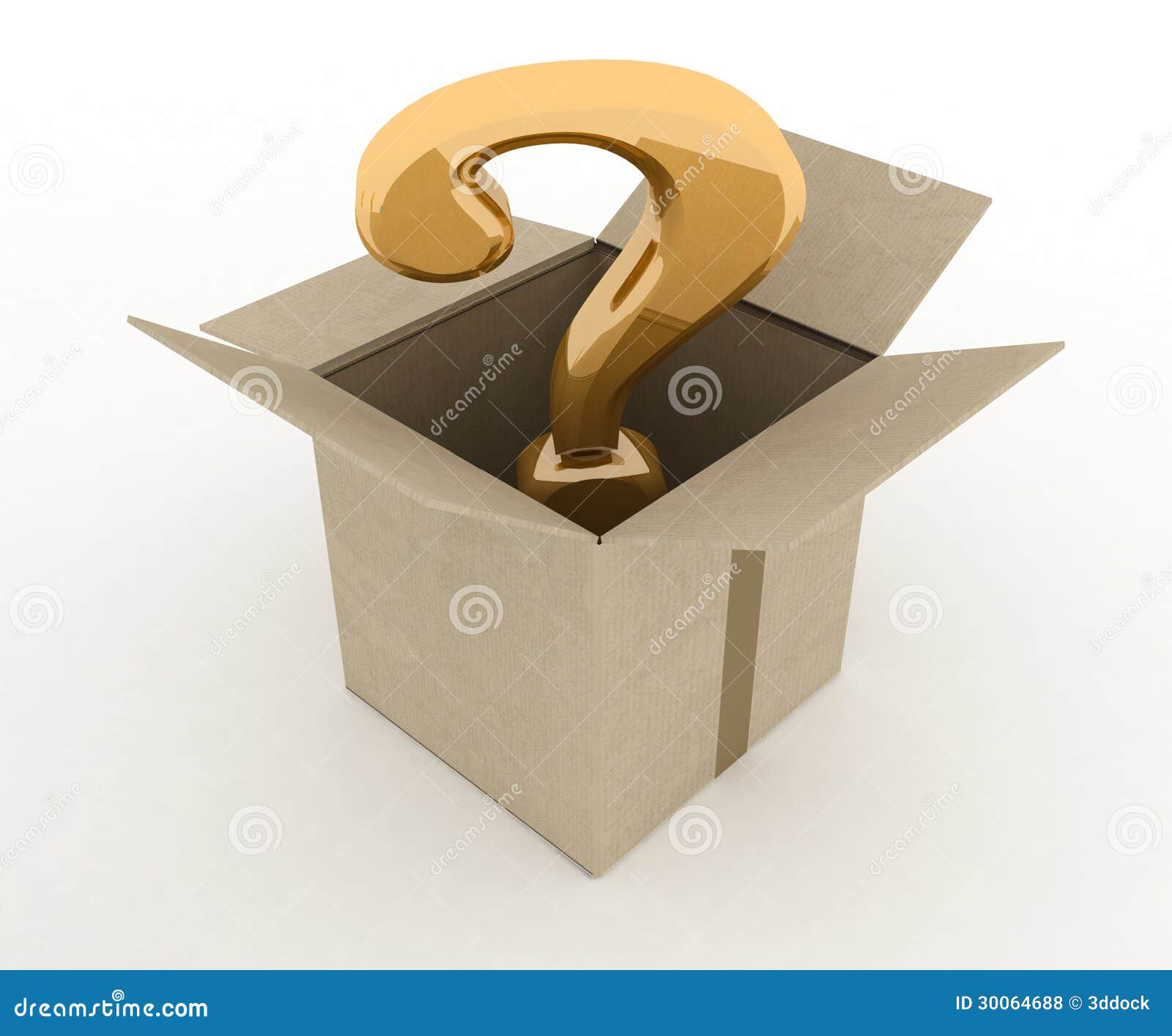 Open Box with Question Mark Inside Stock Illustration Illustration of
