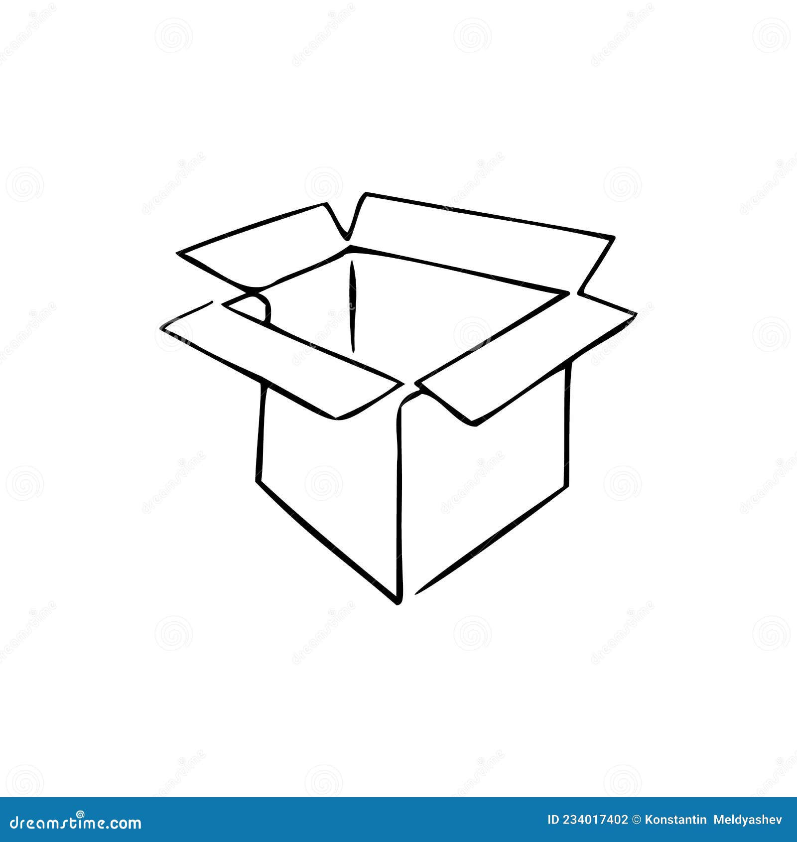 Vector Sketch Open Cardboad Box Stock Vector by nikiteev 312049314