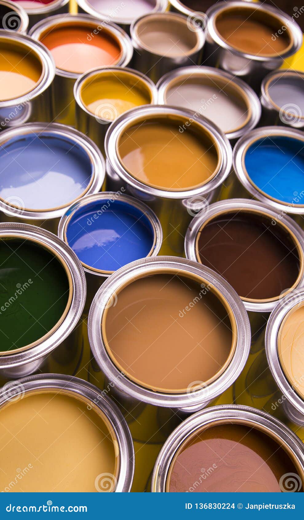 Download Open Buckets With A Paint Yellow Background Stock Photo Image Of Container Arranging 136830224 Yellowimages Mockups