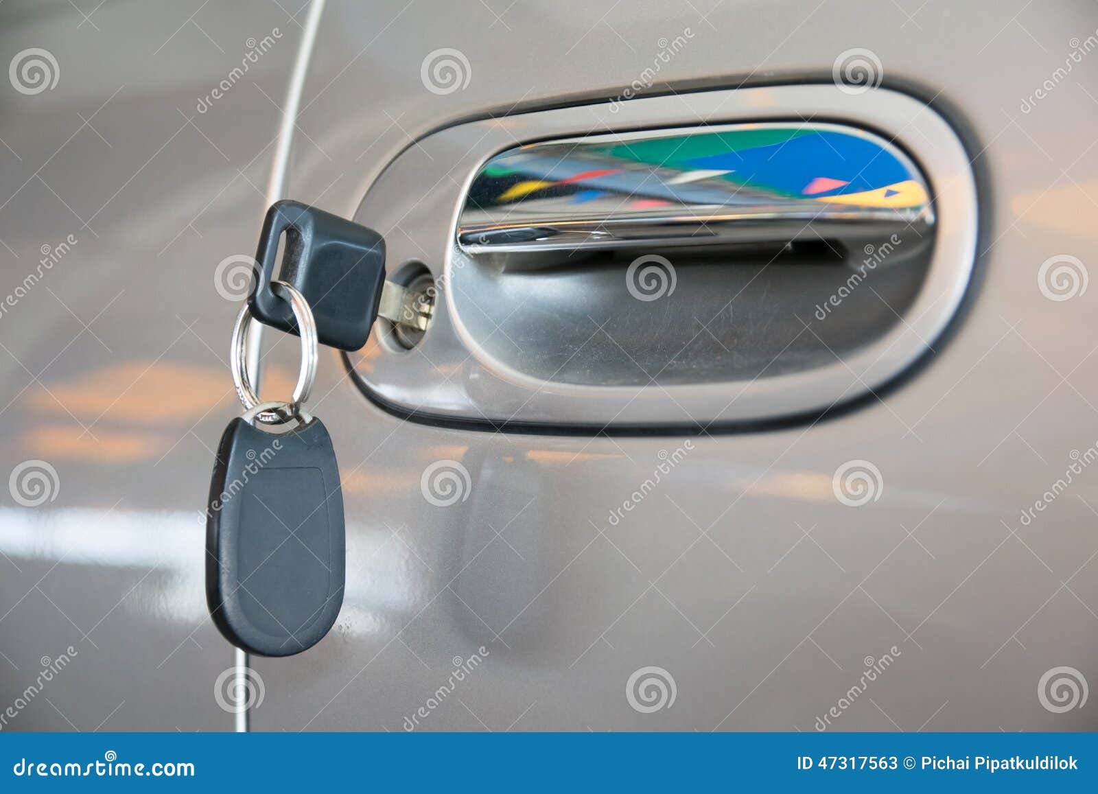 Open car door with key stock image. Image of opening 47317563
