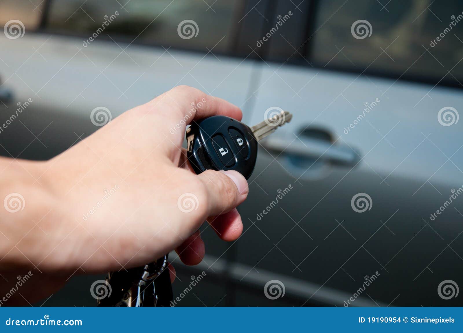 Open Car Door with Remote Control Stock Photo - Image of black, lock