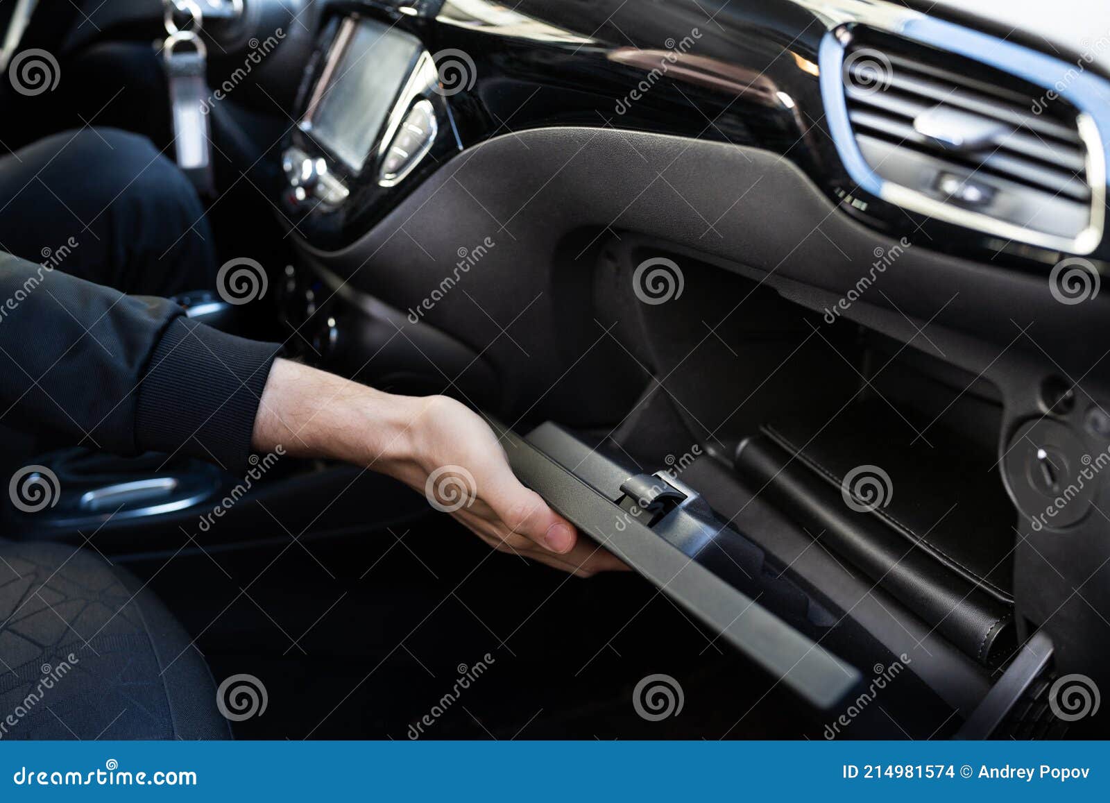Open Car Glove Compartment Box Stock Photo Image of registration