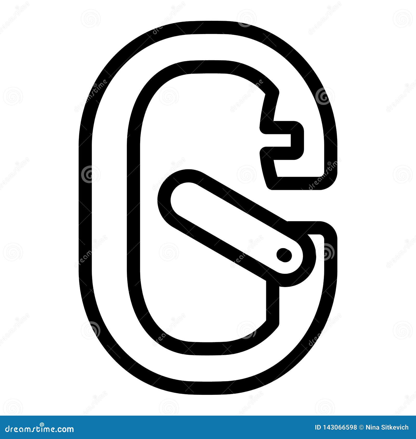open carabine icon, outline style