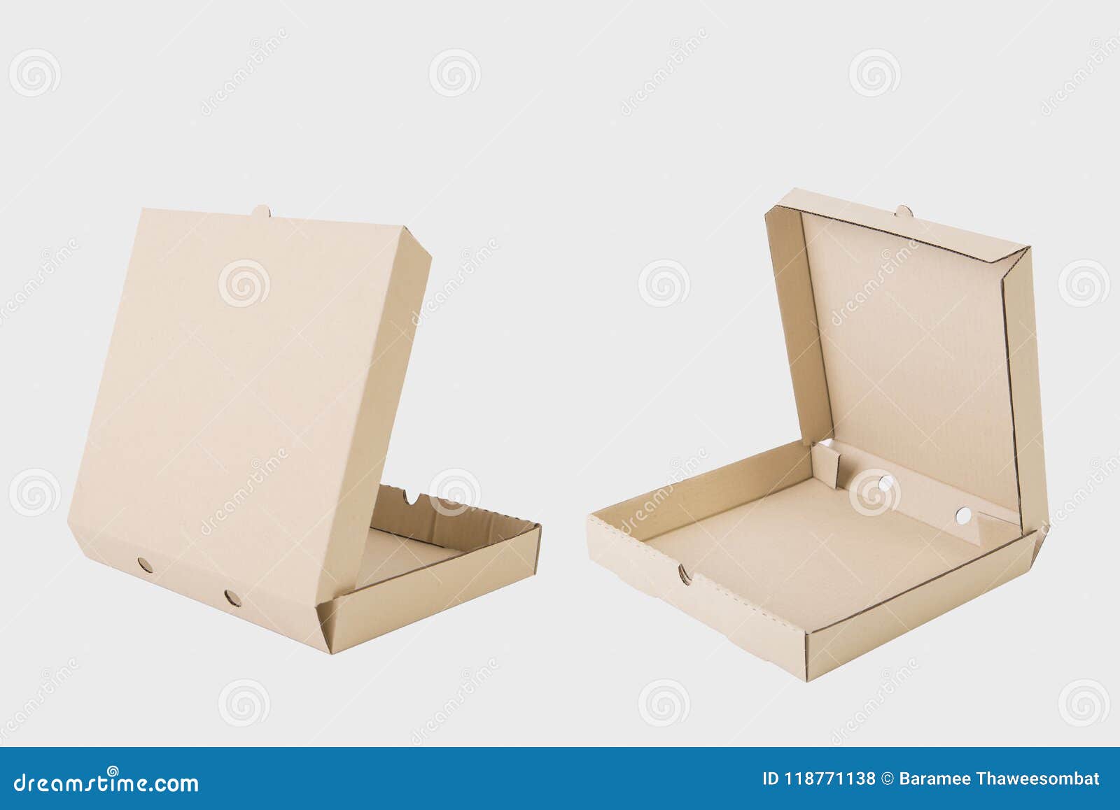 Download Open Cardboard Brown Paper Box For Pizza Mockup Branding ...