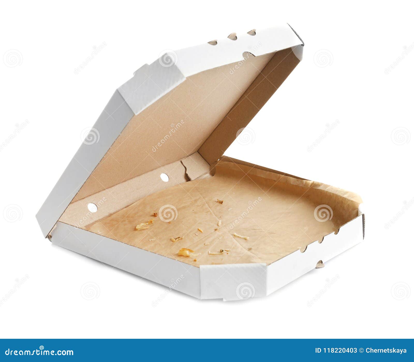 Open Cardboard Pizza Box on White Background Stock Image - Image of design,  fast: 118220403