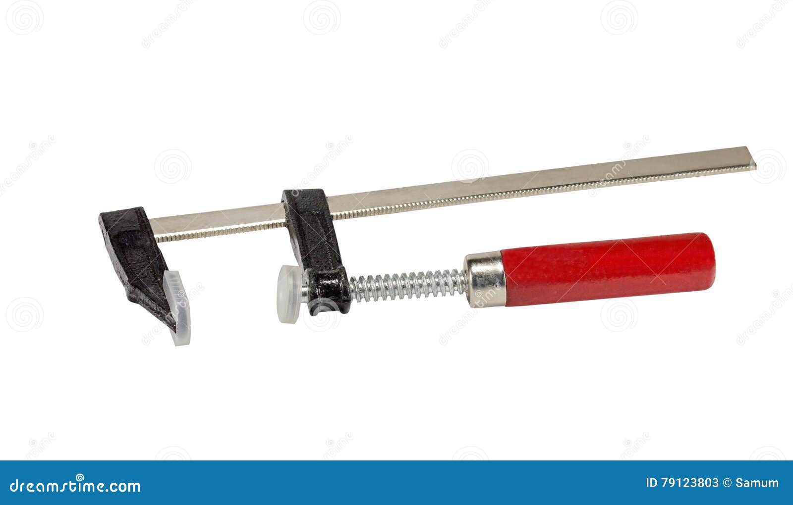 Open Carpentry Clamp With Red Handle Stock Image Image of hardware