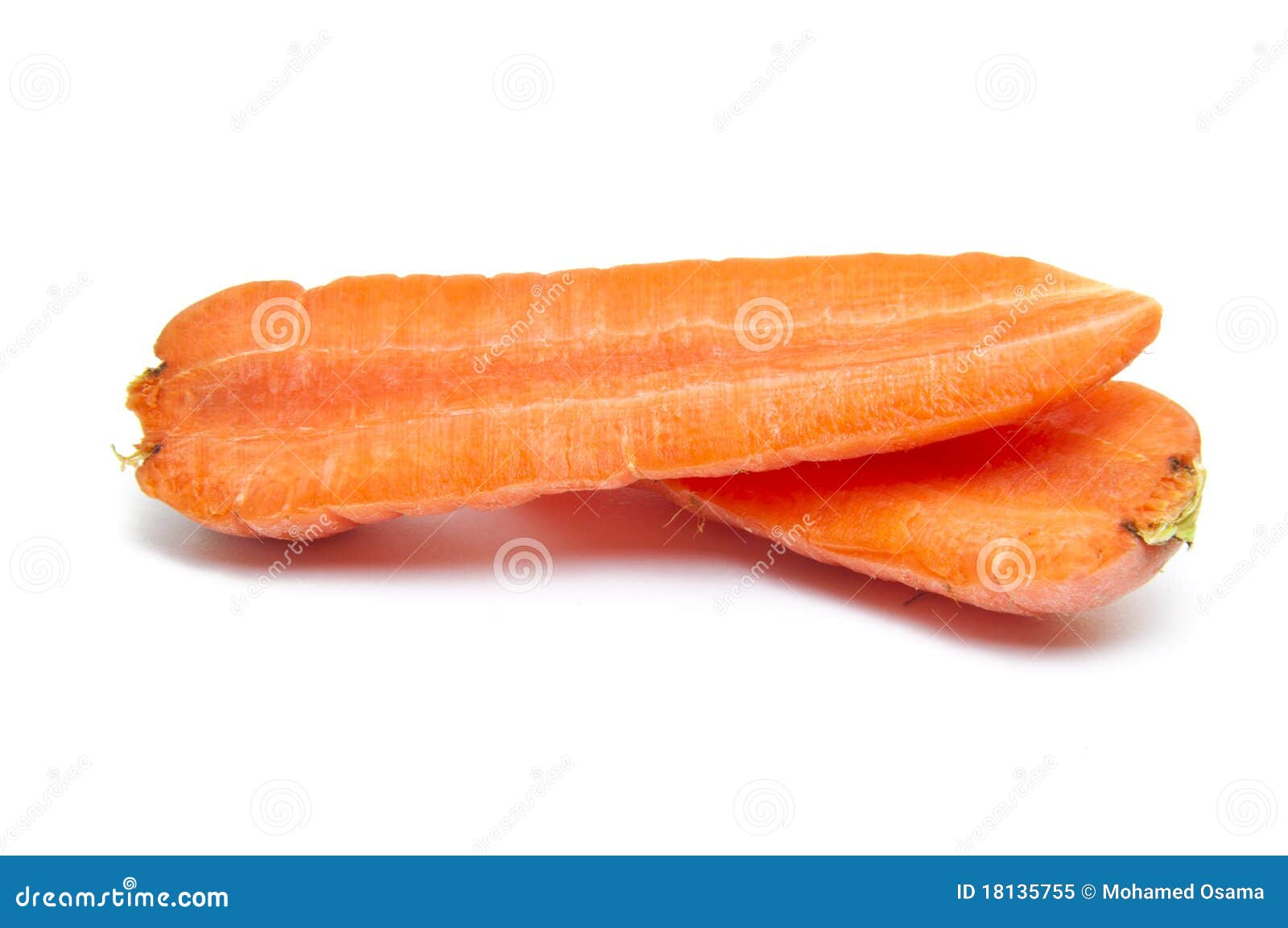open carrot halves
