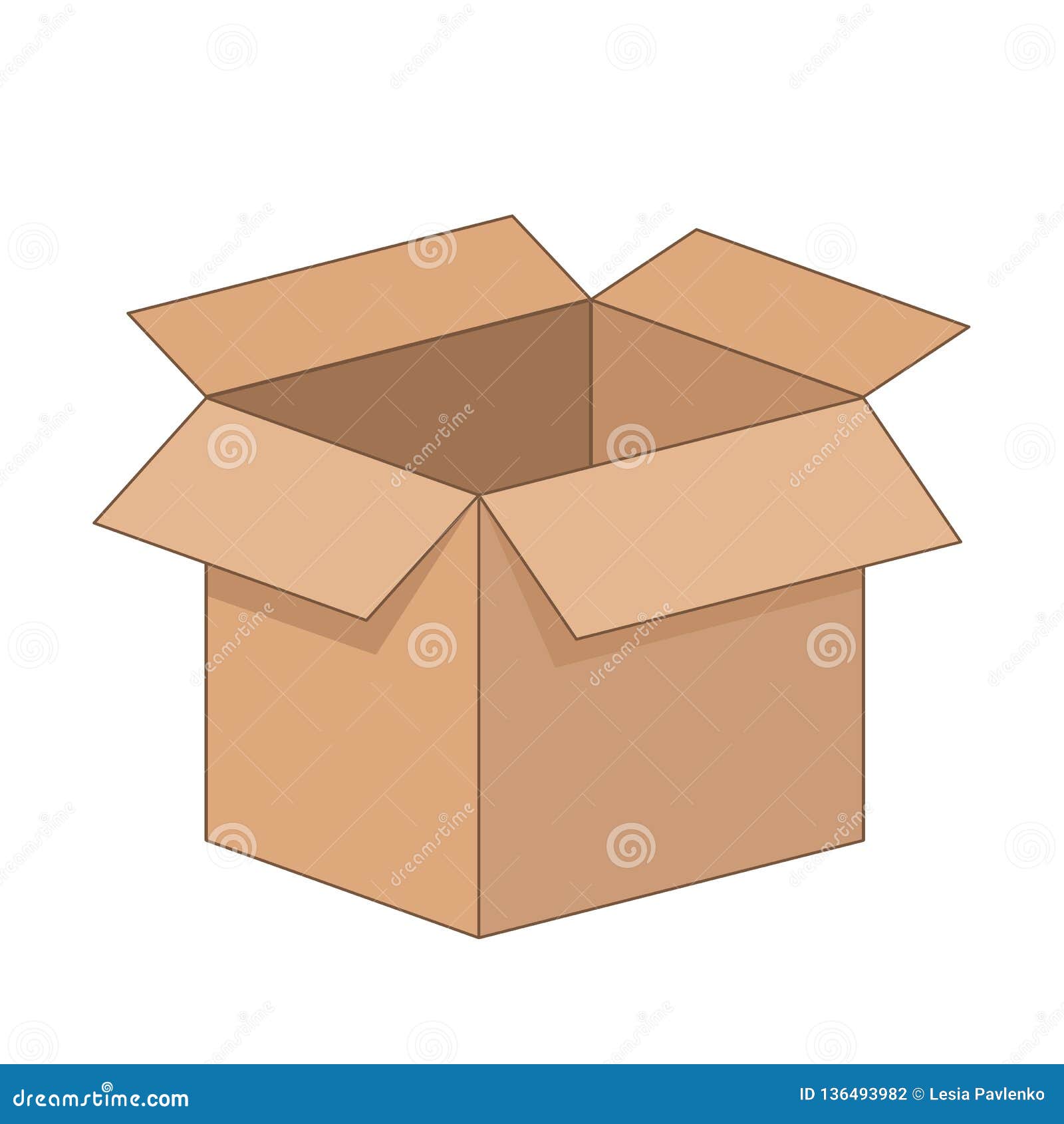 Open white cardboard box Royalty Free Vector Image