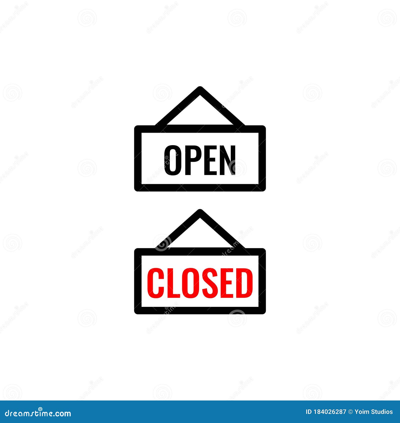 Open and Close Vector Design Template Illustration Stock Vector Illustration of black