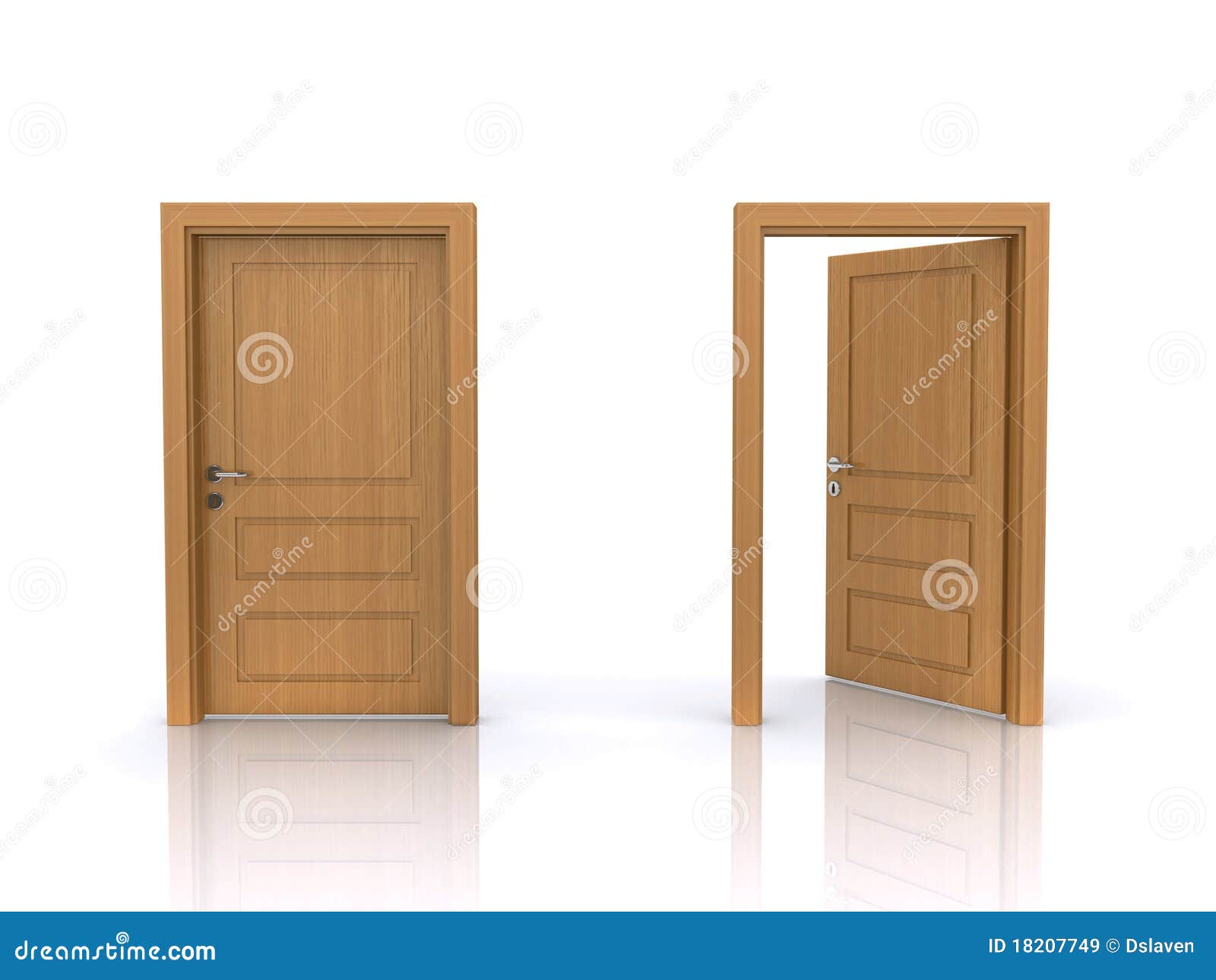 open and closed doors