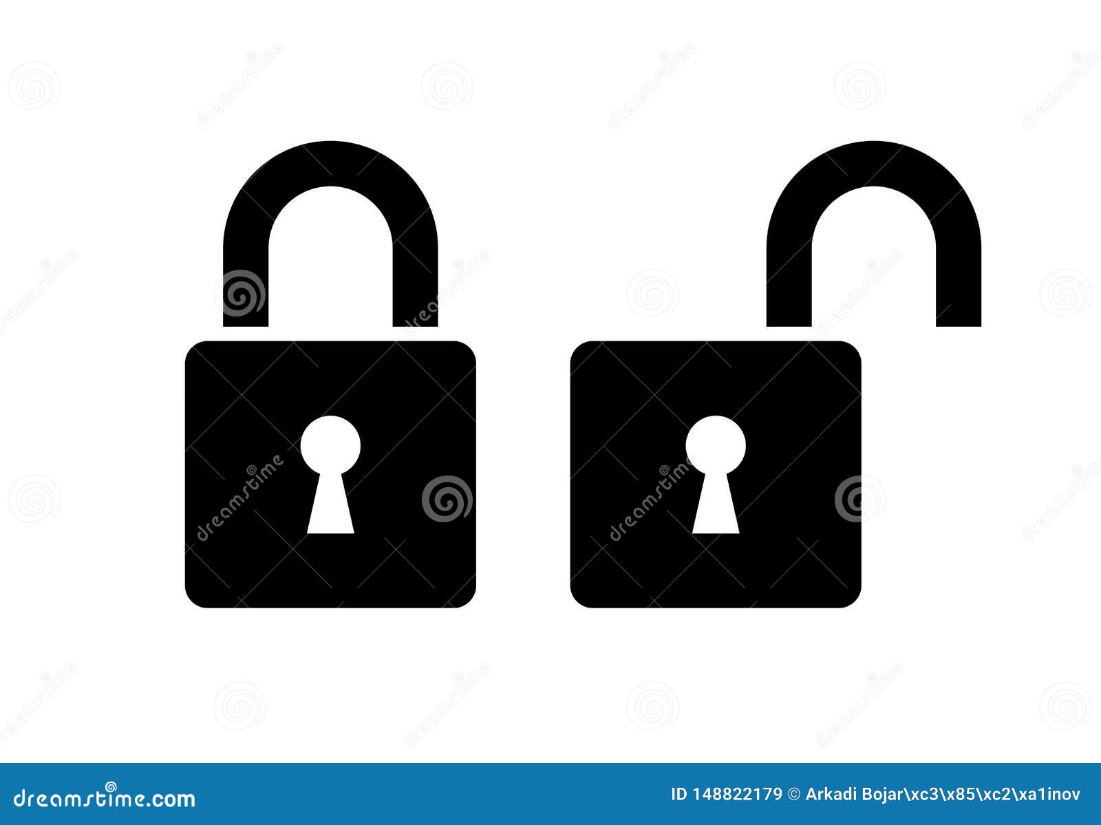 Open And Closed Lock Icon Stock Vector Illustration Of Clipart