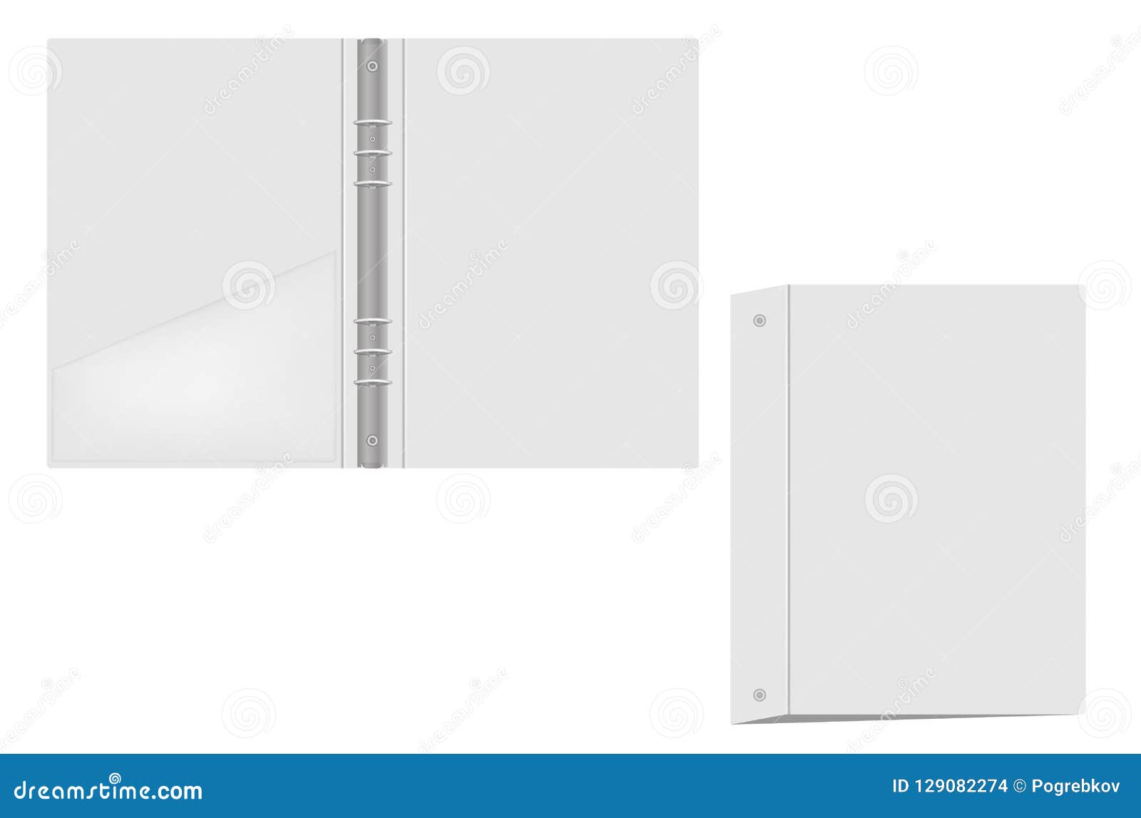 Download Open And Closed Ring Binder Folder With Interior Pocket Mock Up Stock Vector Illustration Of Isolated Loose 129082274