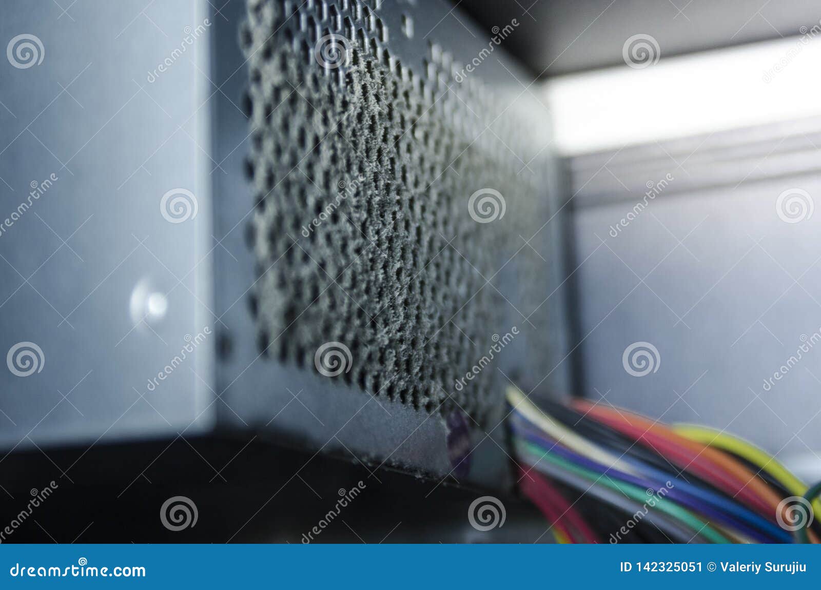 Open Computer Power Supply Unit with Dust Stock Image Image of dusty