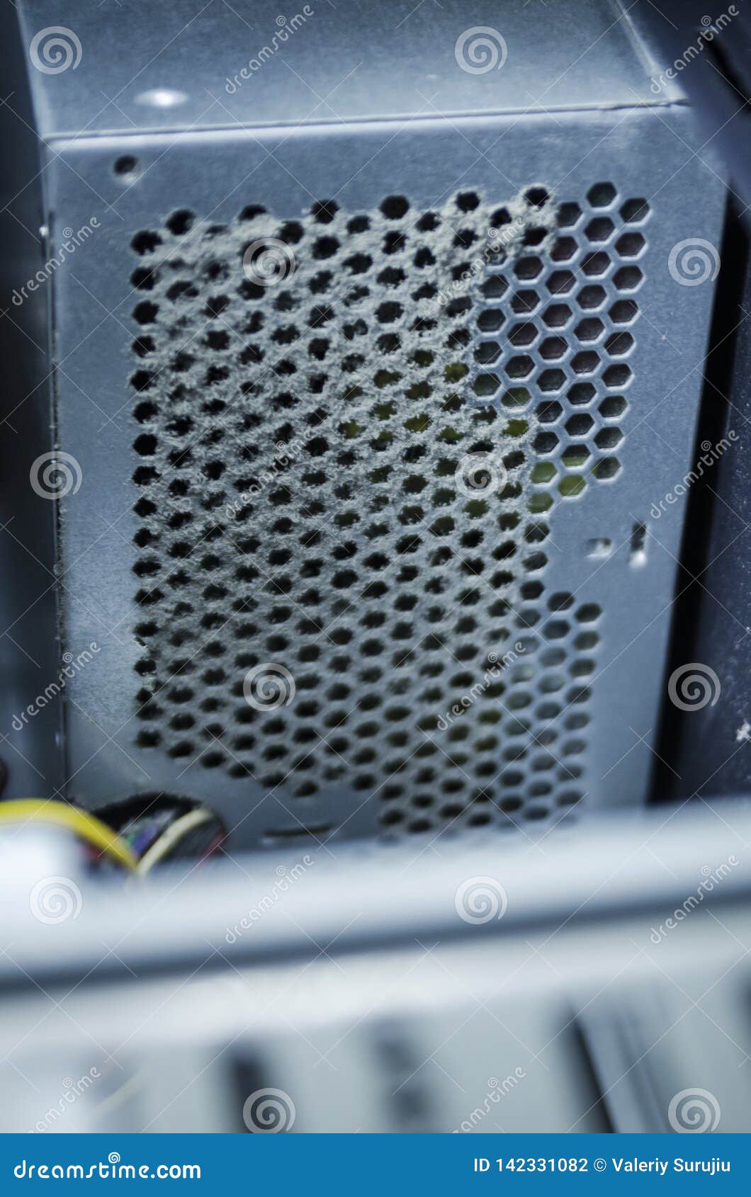 Open Computer Power Supply Unit with Dust Stock Photo Image of dirt