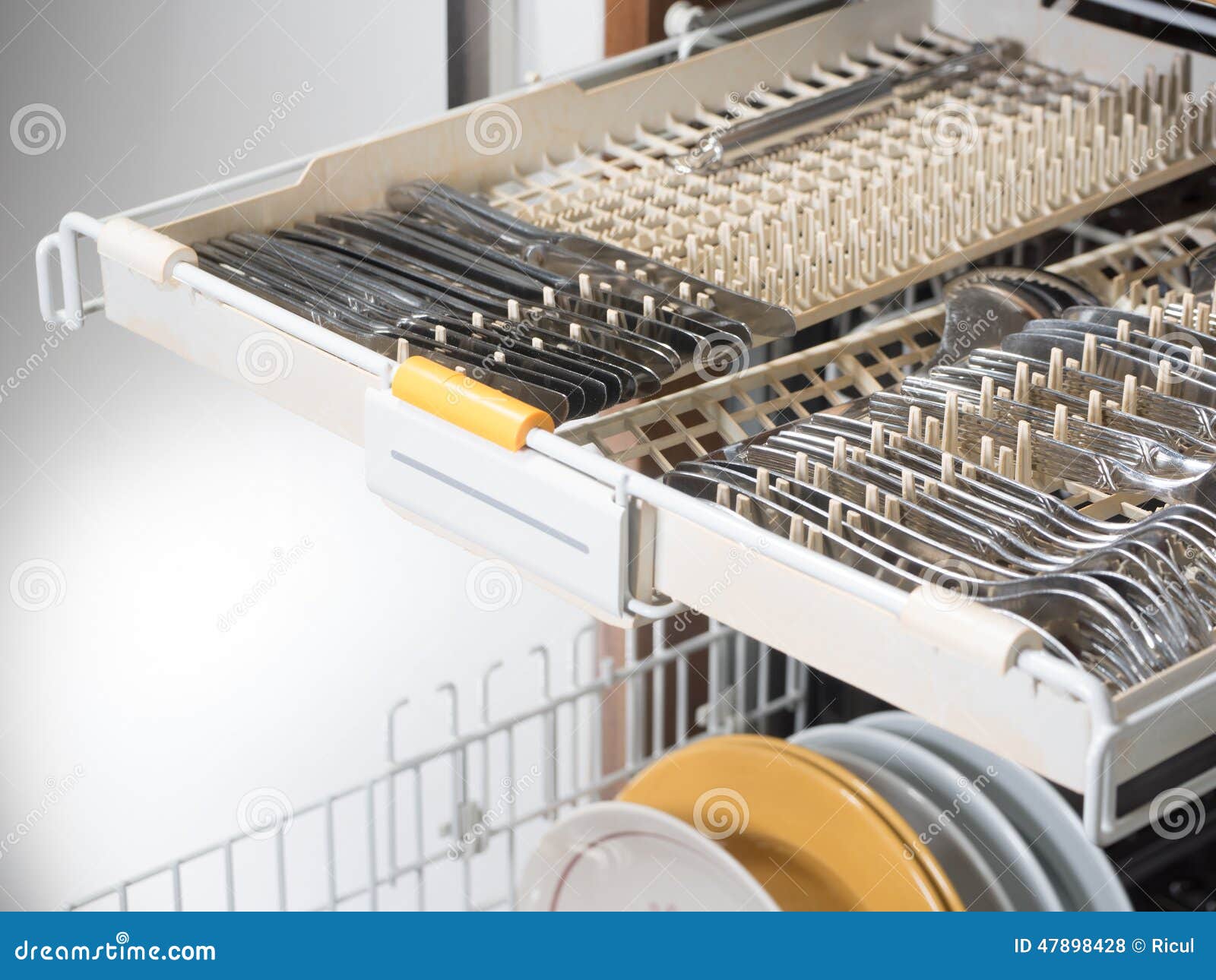 Open Dishwasher Full Of Dishes Stock Image 51706069
