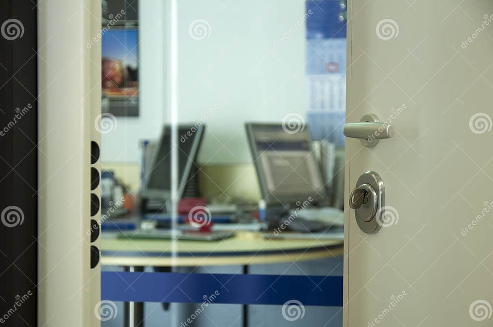 Open door in office stock image. Image of background 20899255