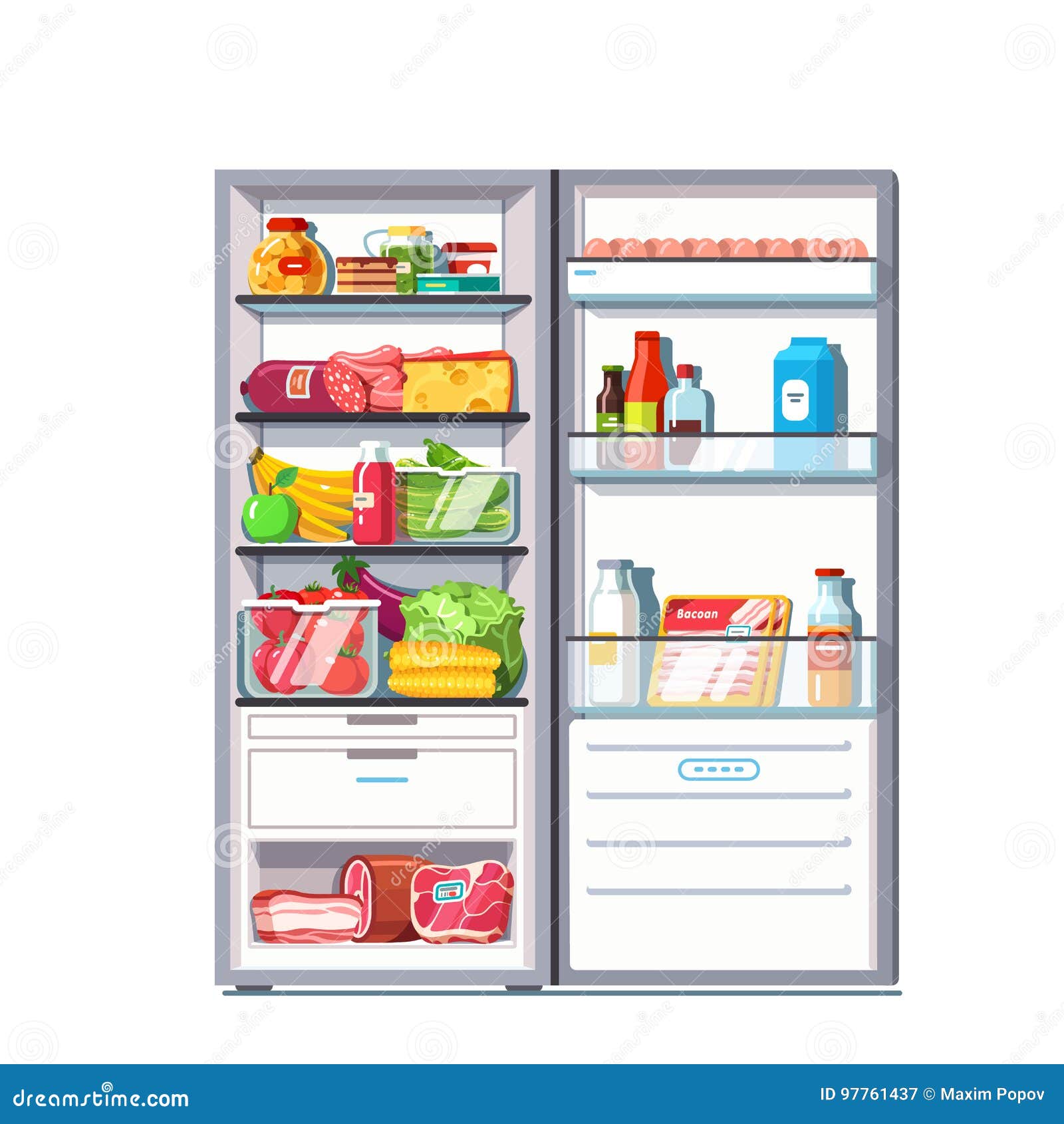 empty fridge clipart