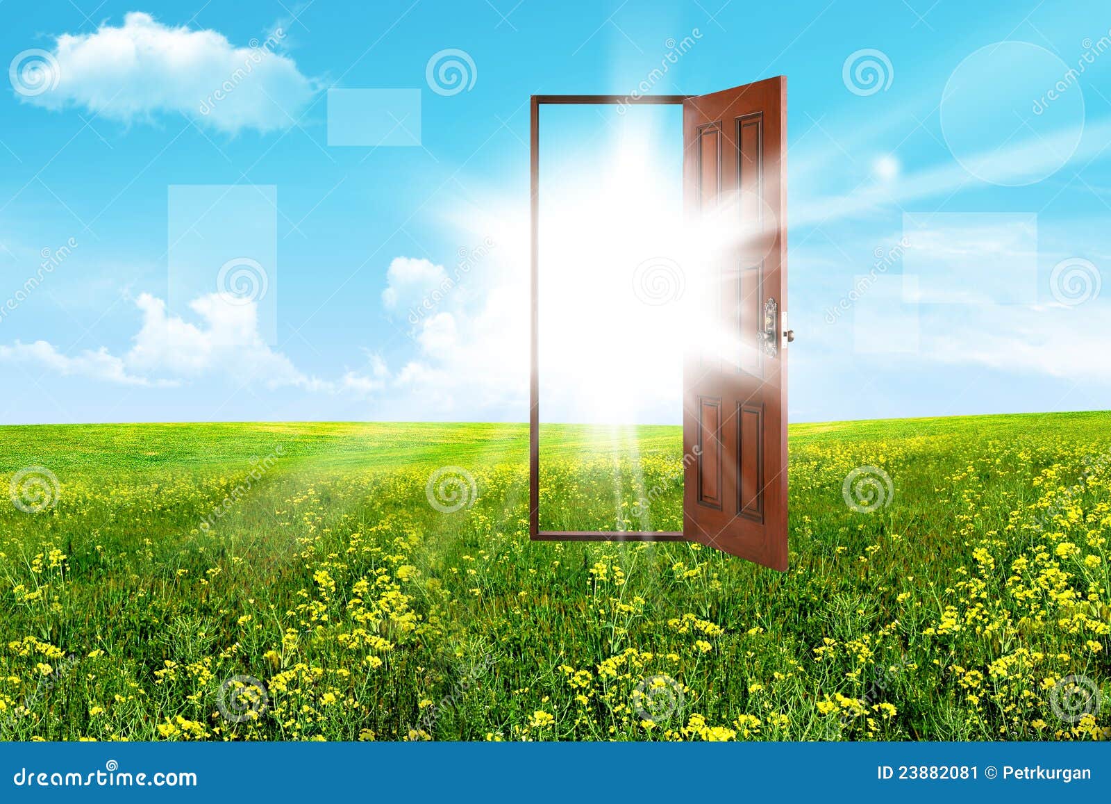 open door in steppe