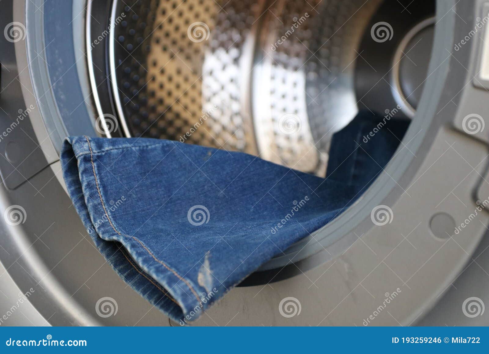 Stained Jeans Before Laundry Stock Photo - Download Image Now