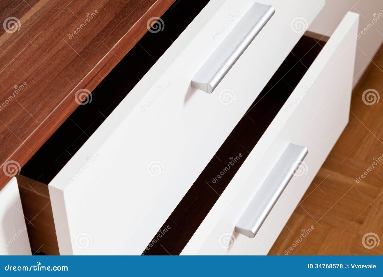 Open Drawers of Linen Cupboard Stock Photo Image of flat, wardrobe