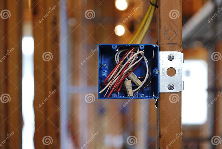 Open Electrical Box in a Home Under Construction Stock Image Image of beams, inside 14472323
