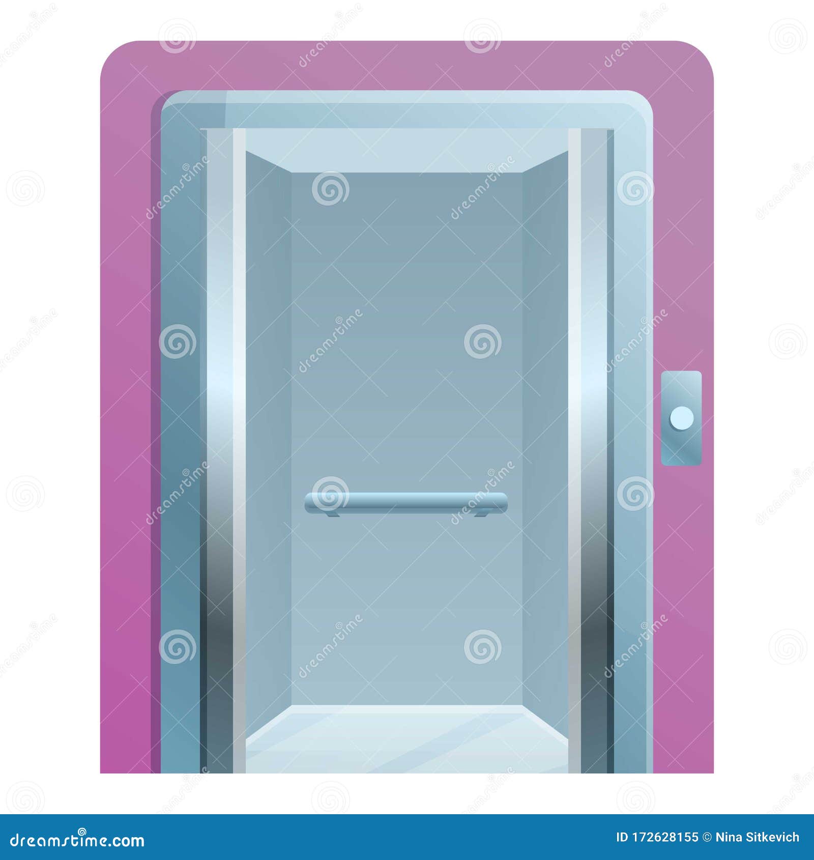 Open Elevator Icon, Cartoon Style Stock Vector - Illustration of home