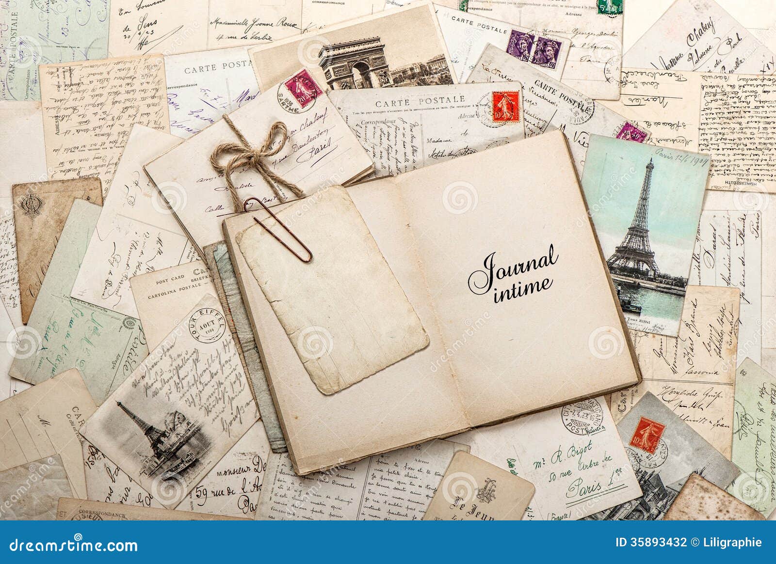 Vintage Things Nostalgic Scrap Booking Background Stock Photo - Download  Image Now - French Culture, Postcard, Antique - iStock