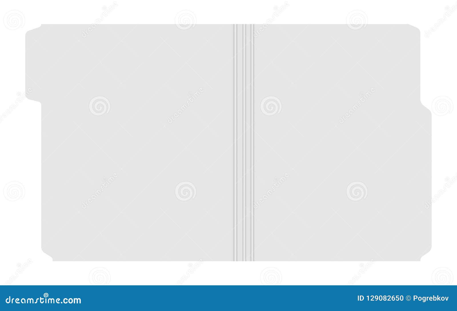 Open Empty File Folder With Cut Tab On White Background, Mockup Stock ...