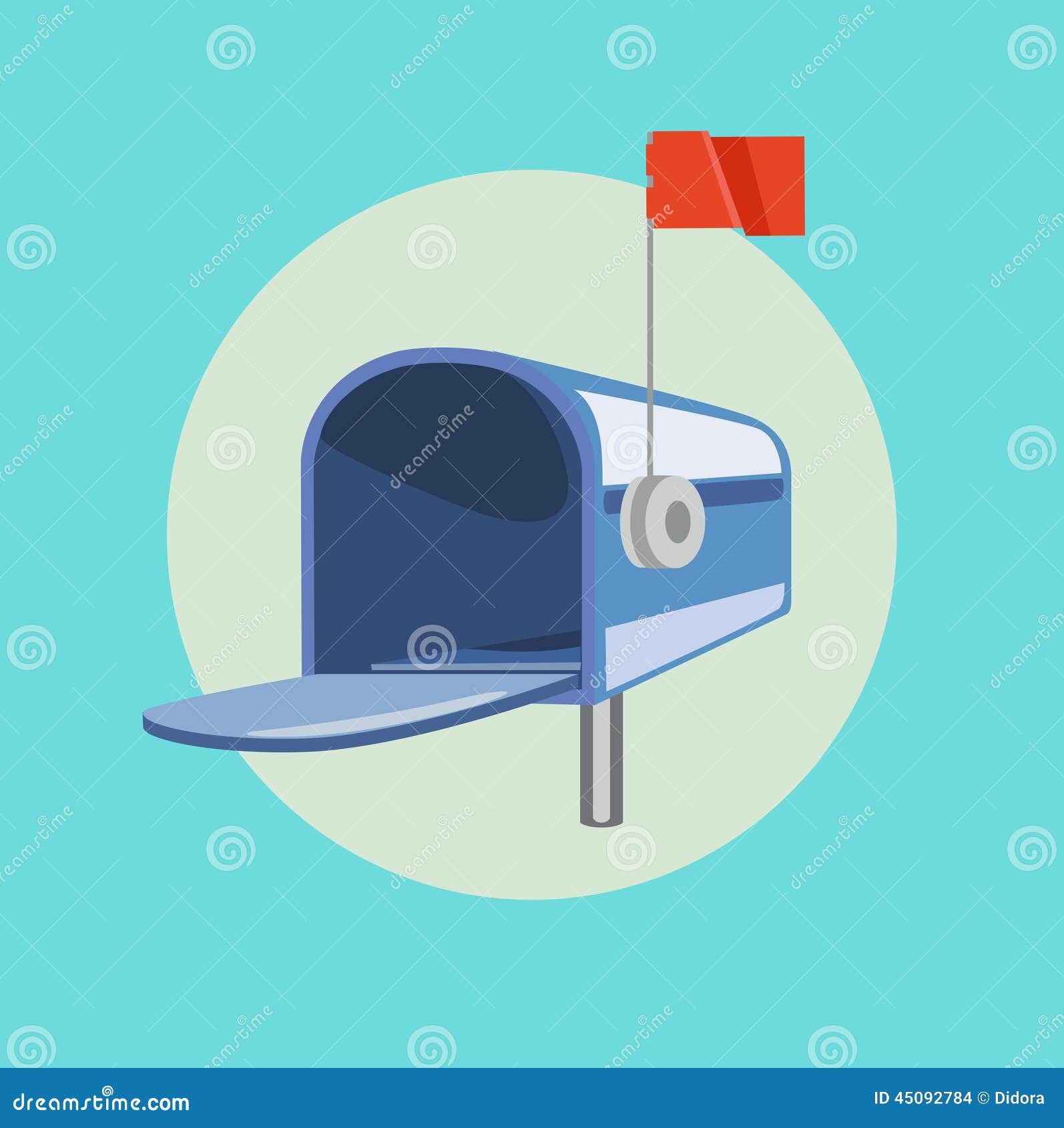 Mailbox letter flat design icon Royalty Free Vector Image