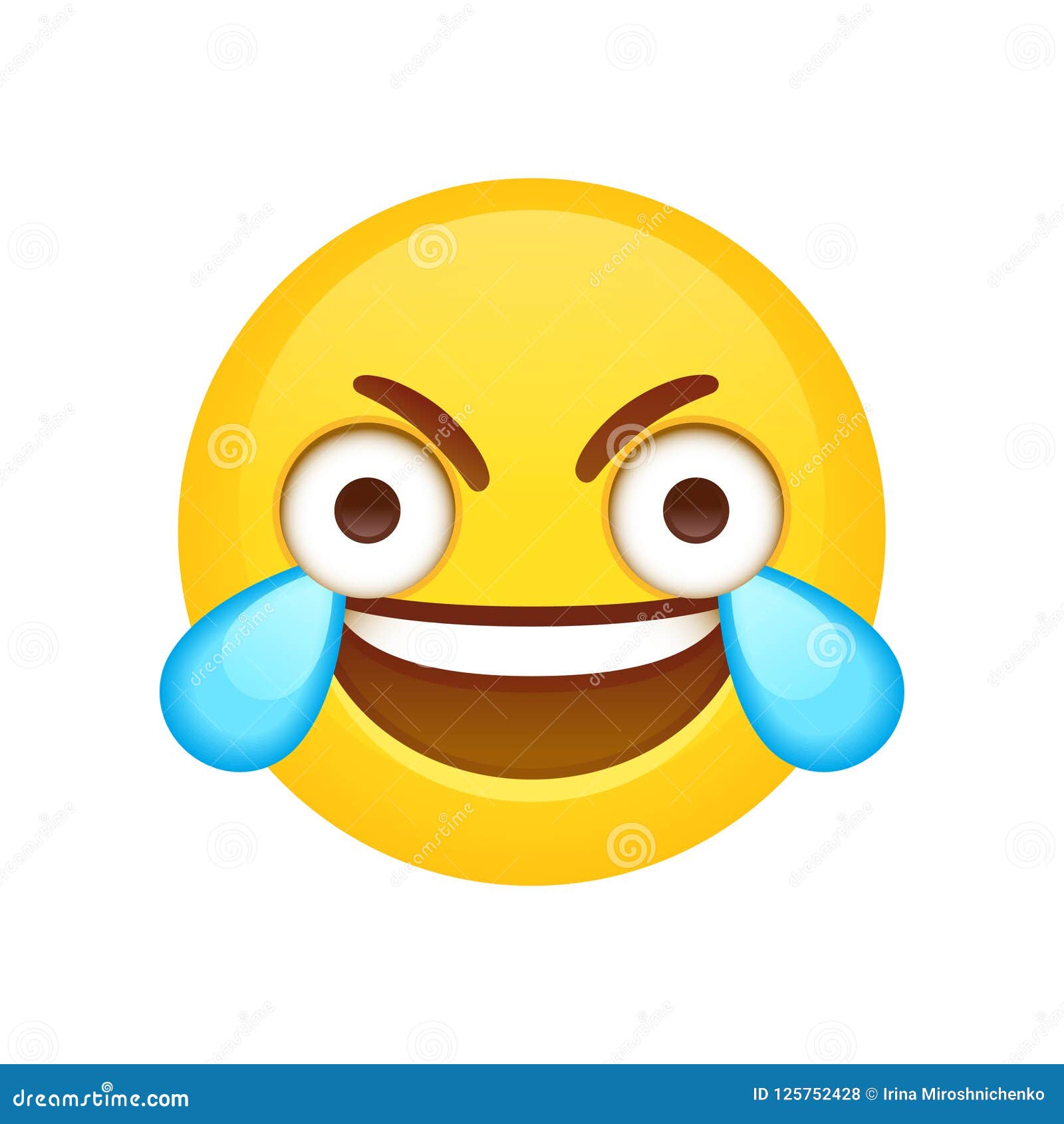 Open Eye Crying Laughing Emoji Stock Vector Illustration Of Emoji