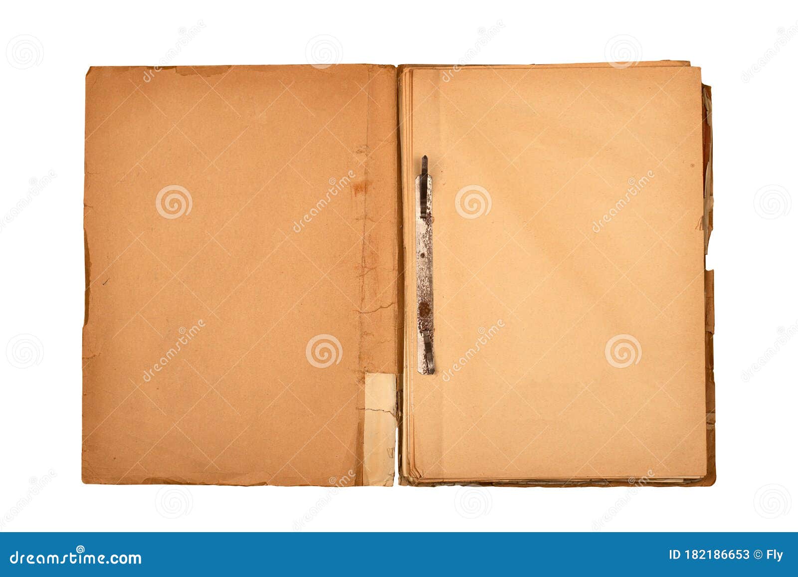 Open File Folder With Aged Light Brown Empty Pages Stock Image - Image ...