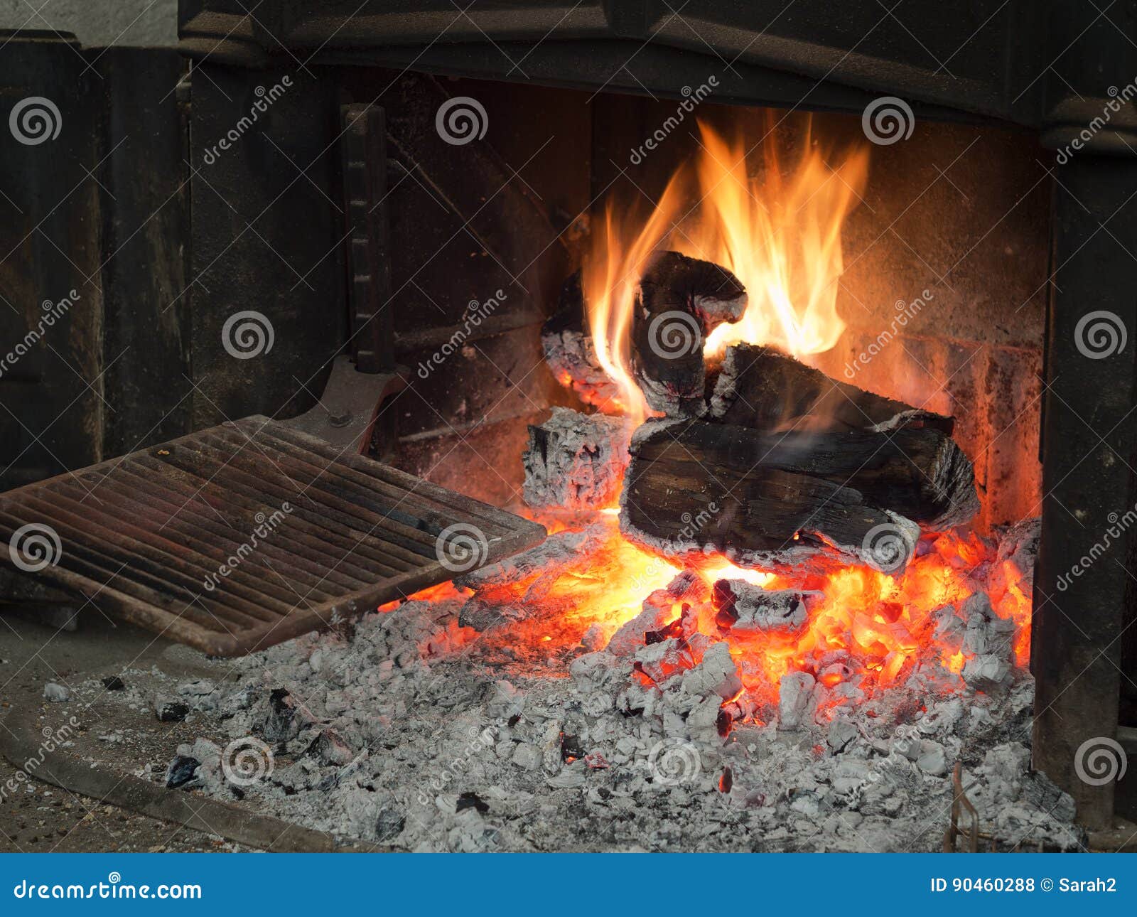 Open Fire with Cooking Plate. Stock Photo Image of grill, domestic