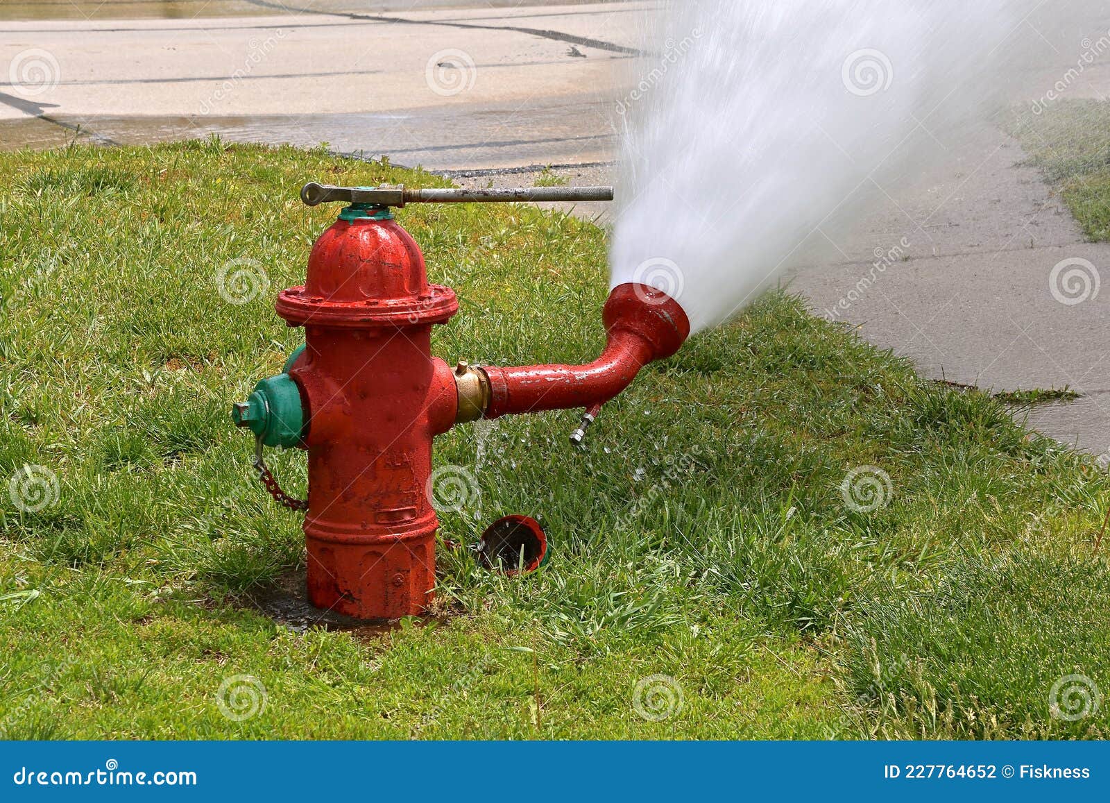 Open Fire Hydrant Allowing for Flushing of the Systemm Stock Photo Image of safety, flow