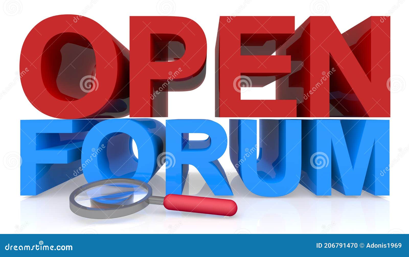 Open forum on white background