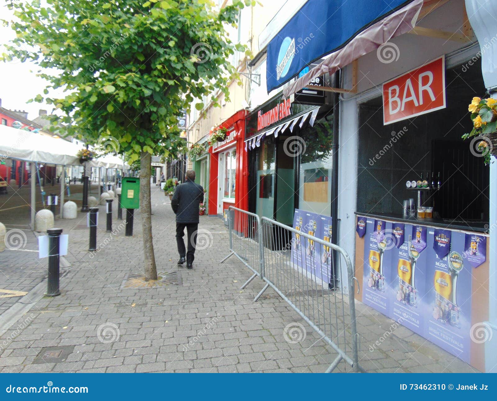 Open Front Bars on Main Street in Portlaoise Editorial Image Image of