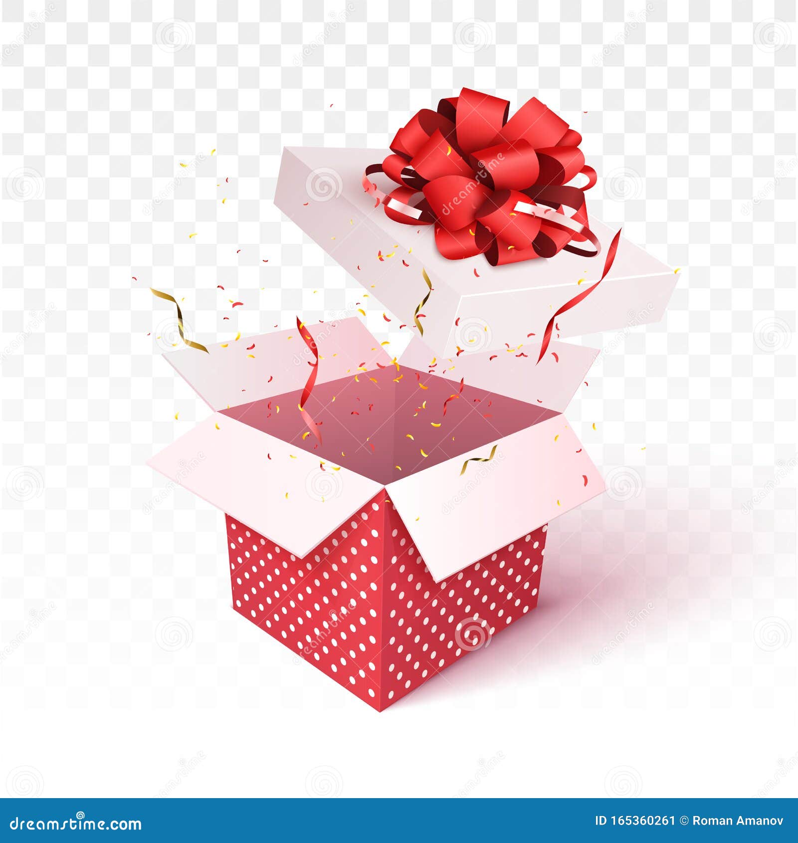 Open Gift Box With Confetti Stock Vector Illustration of