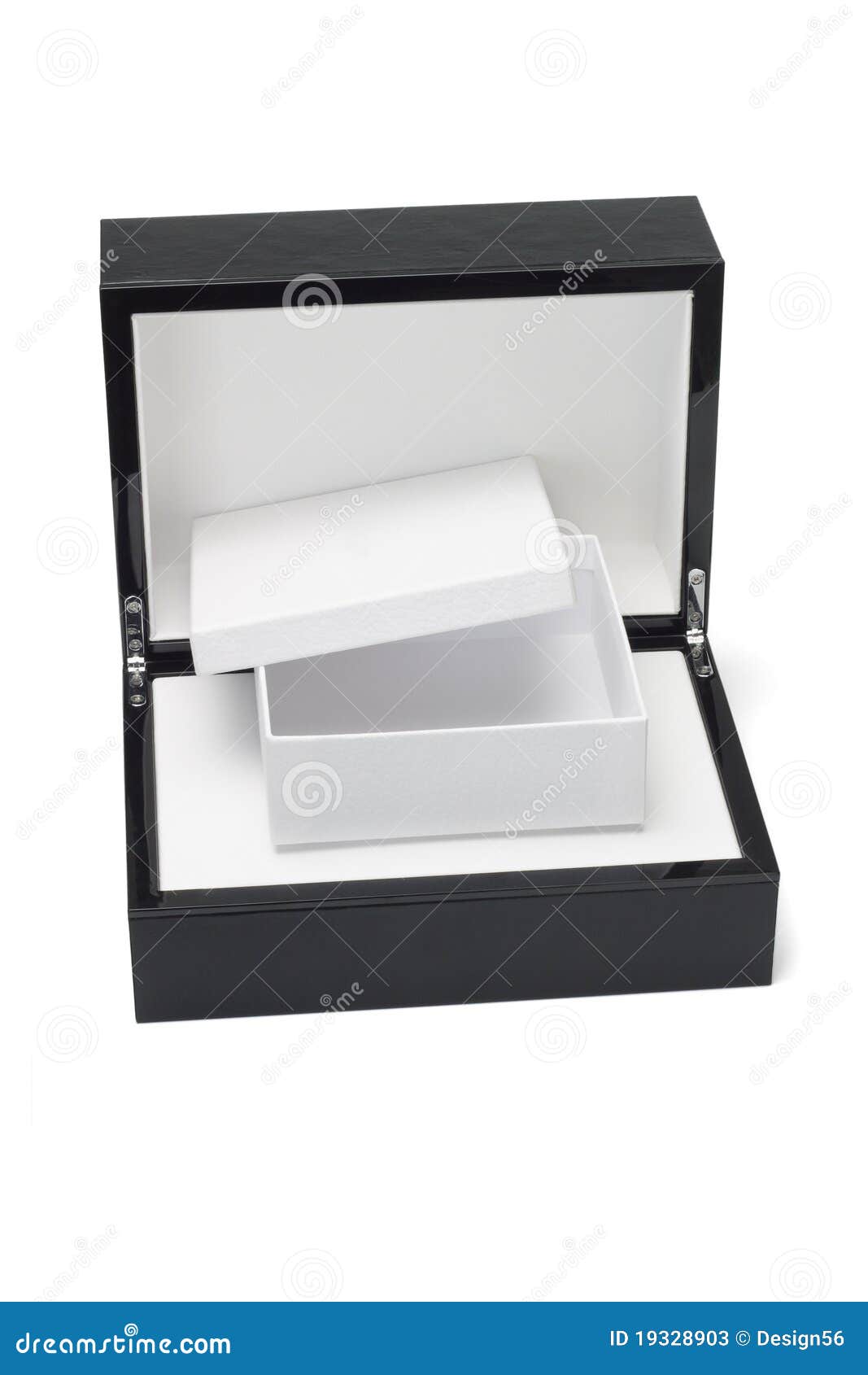 Open Gift Box Inside a Black Hard Case Stock Image - Image of