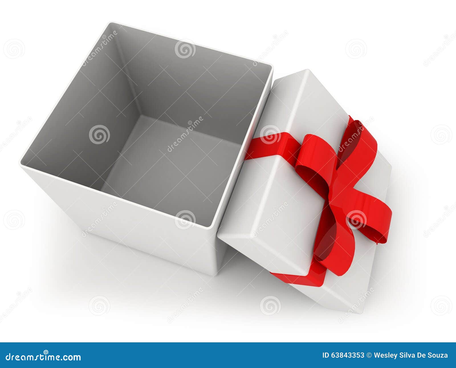 Open Gift Box Over White Background 3d Illustration Stock Illustration
