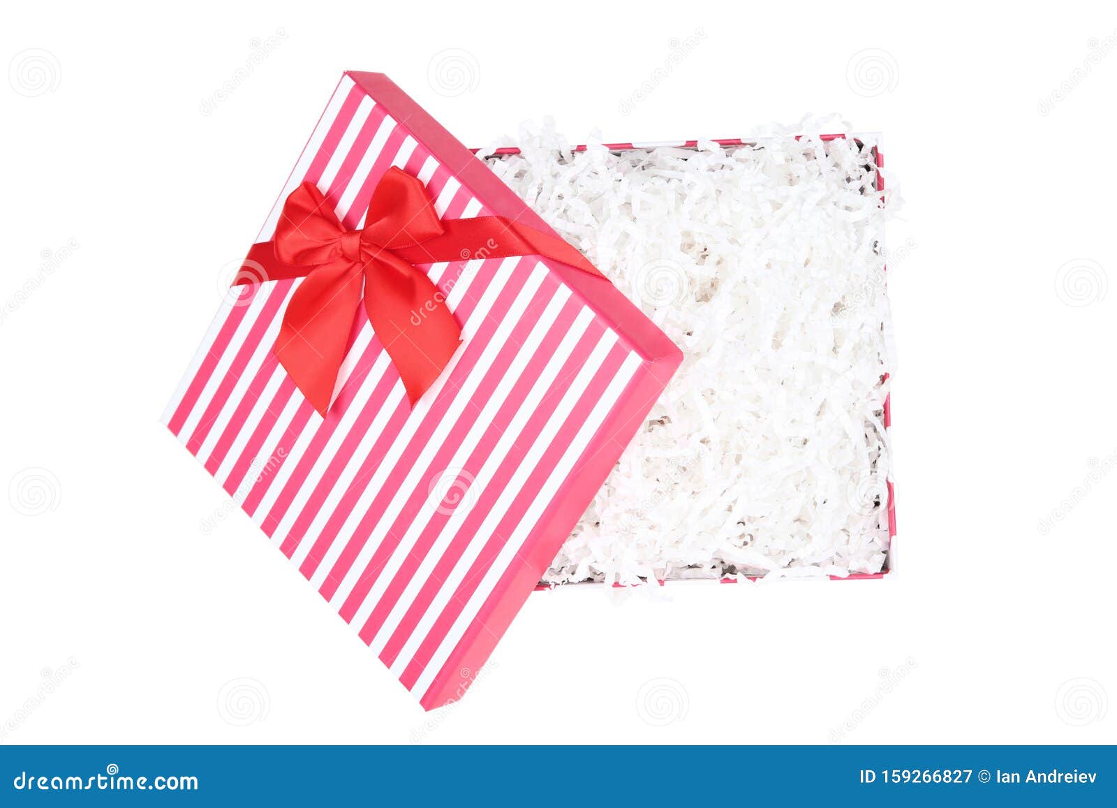 Open Gift Box with Shredded Paper Stock Image Image of gift